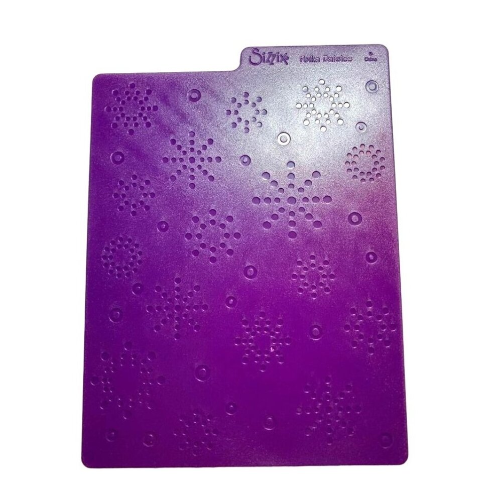 Sizzix Polka Daisies & Diagonals Embossing Plate Set 6x7 Purple Textured Plastic